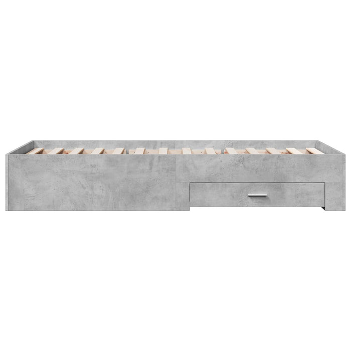Cadru de pat cu depozitare Gri Beton 80 x 200 cm Lemn prelucrat WALTI