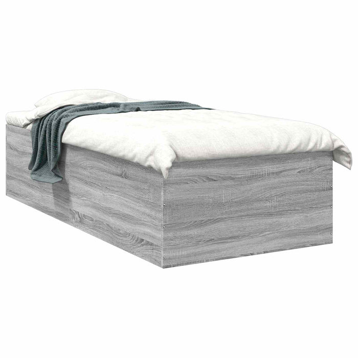 Cadru de pat la sol Sonoma gri 80 x 200 cm Lemn prelucrat WALTI