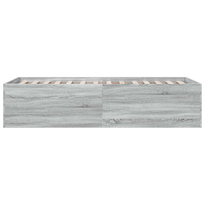 Cadru de pat la sol Sonoma gri 80 x 200 cm Lemn prelucrat WALTI