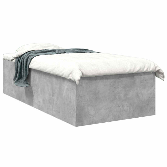 Cadru de pat la sol Gri Beton 80 x 200 cm Lemn prelucrat WALTI