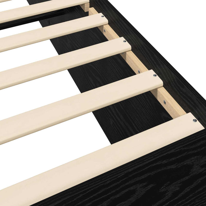 Cadru de pat la sol Stejar Negru 80 x 200 cm Lemn prelucrat WALTI