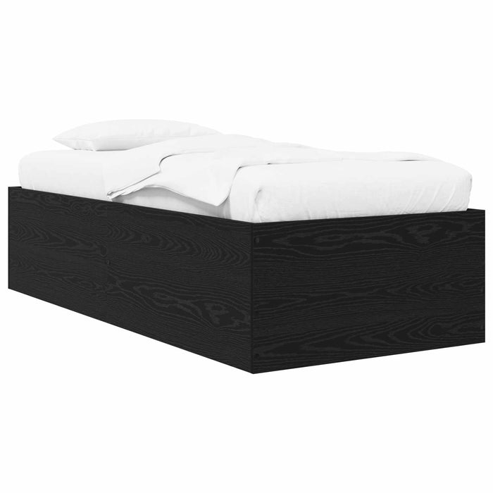 Cadru de pat la sol Stejar Negru 80 x 200 cm Lemn prelucrat WALTI