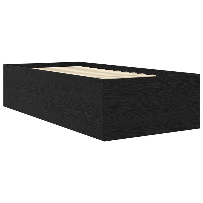 Cadru de pat la sol Stejar Negru 80 x 200 cm Lemn prelucrat WALTI