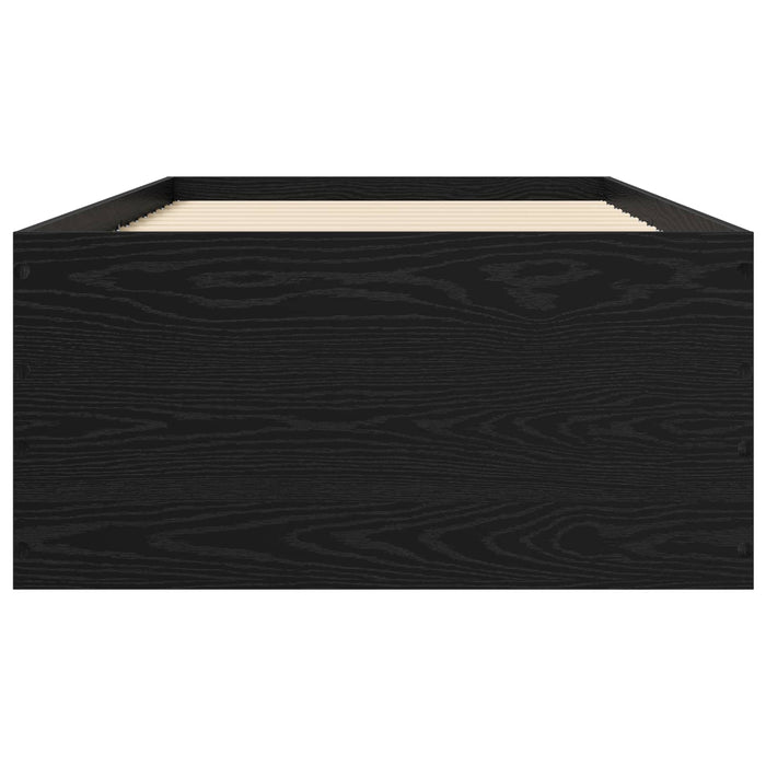 Cadru de pat la sol Stejar Negru 80 x 200 cm Lemn prelucrat WALTI