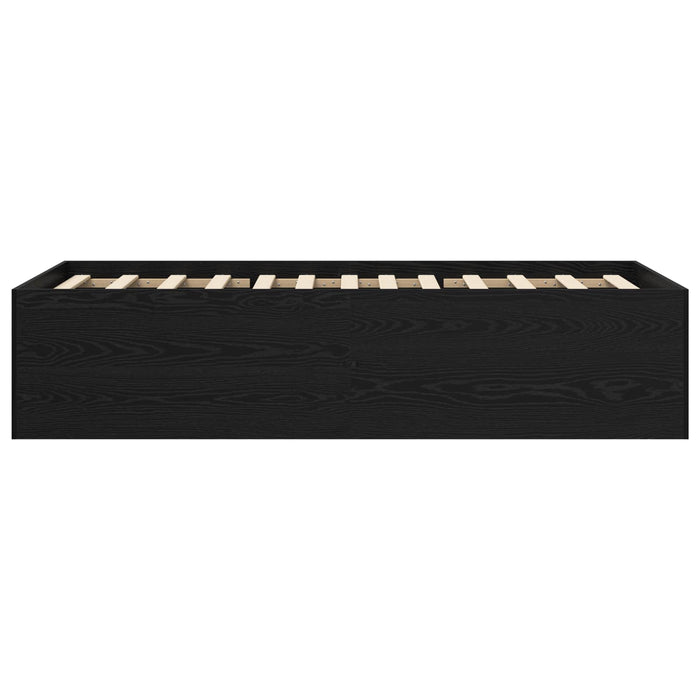 Cadru de pat la sol Stejar Negru 80 x 200 cm Lemn prelucrat WALTI