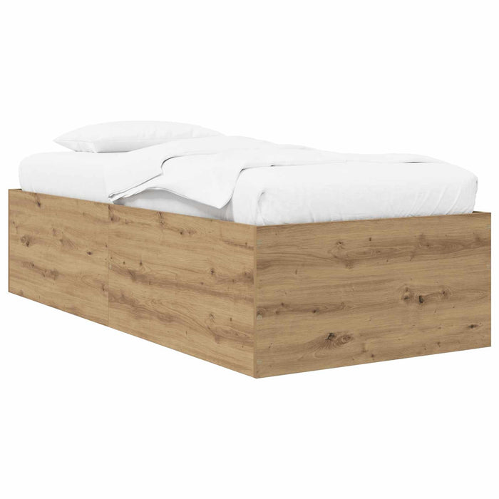 Cadru de pat la sol Stejar artizanal 80 x 200 cm Lemn prelucrat WALTI