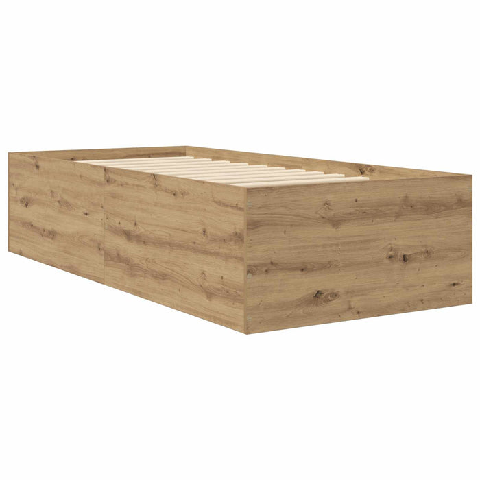 Cadru de pat la sol Stejar artizanal 80 x 200 cm Lemn prelucrat WALTI