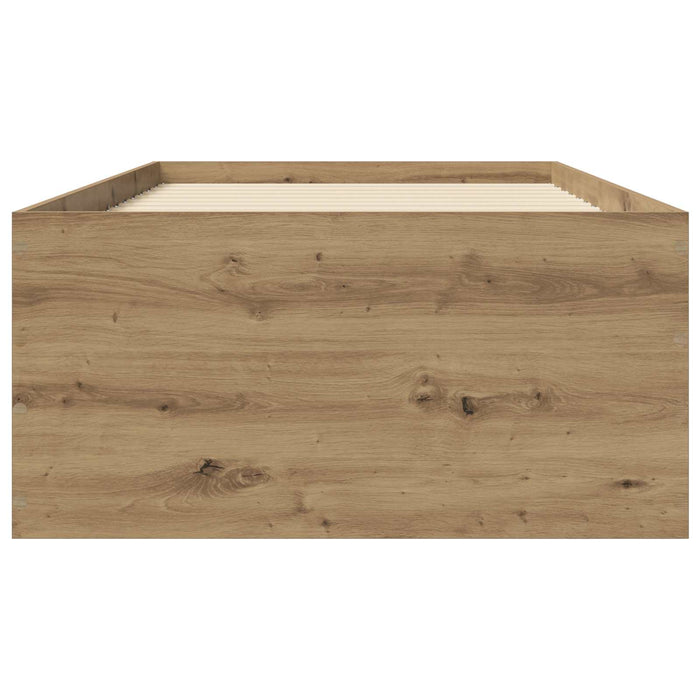 Cadru de pat la sol Stejar artizanal 80 x 200 cm Lemn prelucrat WALTI