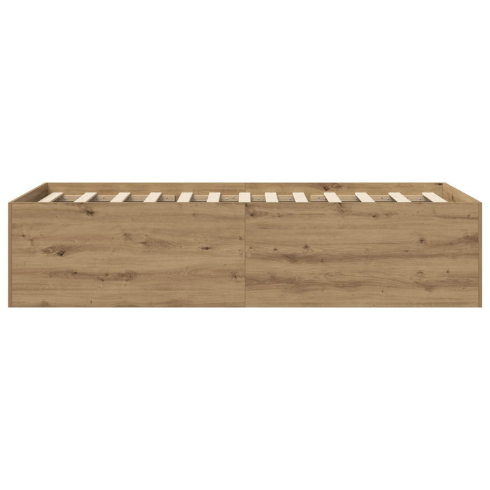 Cadru de pat la sol Stejar artizanal 80 x 200 cm Lemn prelucrat WALTI