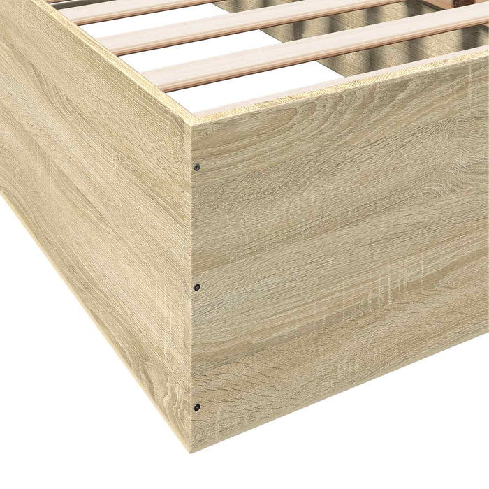Cadru de pat la sol Stejar Sonoma 80 x 200 cm Lemn prelucrat WALTI