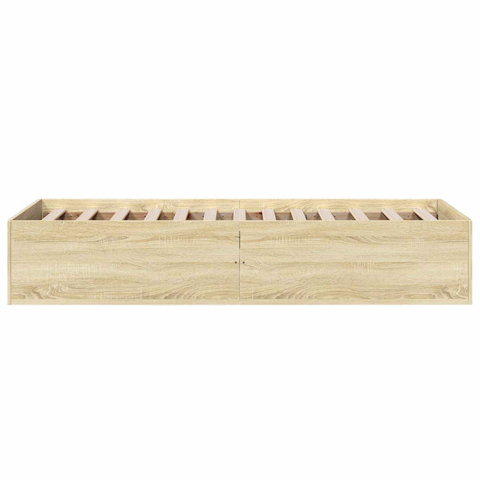 Cadru de pat la sol Stejar Sonoma 80 x 200 cm Lemn prelucrat WALTI