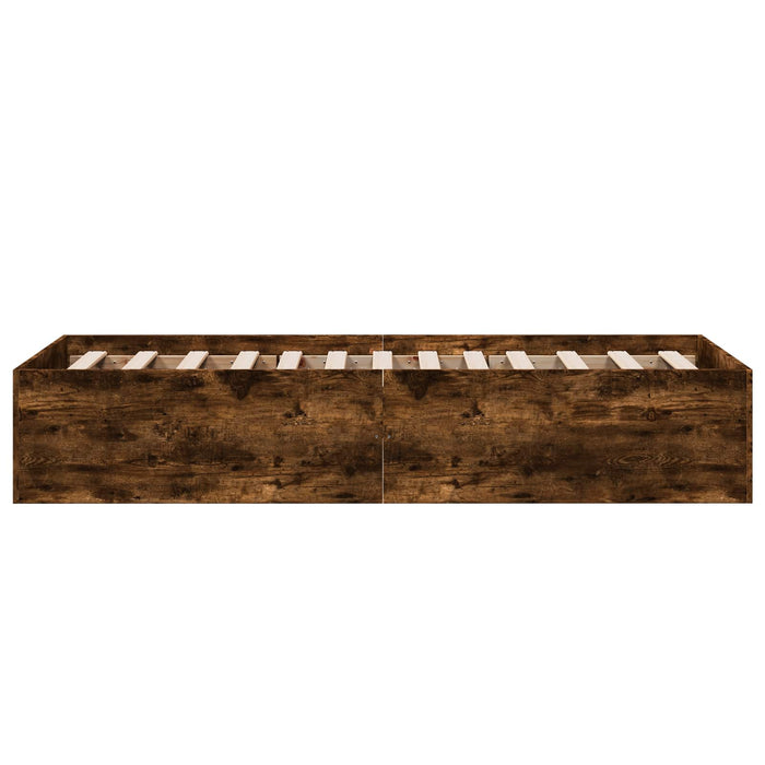 Cadru de pat la sol Stejar fumuriu 80 x 200 cm Lemn prelucrat WALTI