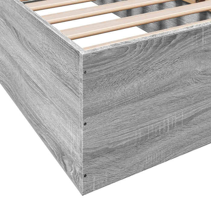 Cadru de pat la sol Sonoma gri 80 x 200 cm Lemn prelucrat WALTI