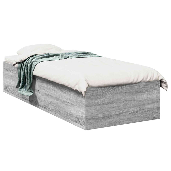 Cadru de pat la sol Sonoma gri 80 x 200 cm Lemn prelucrat WALTI