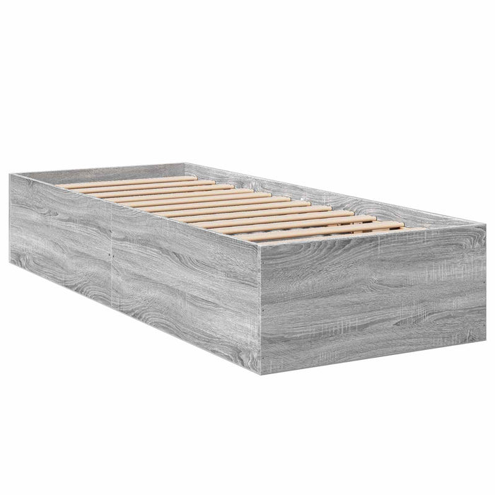 Cadru de pat la sol Sonoma gri 80 x 200 cm Lemn prelucrat WALTI