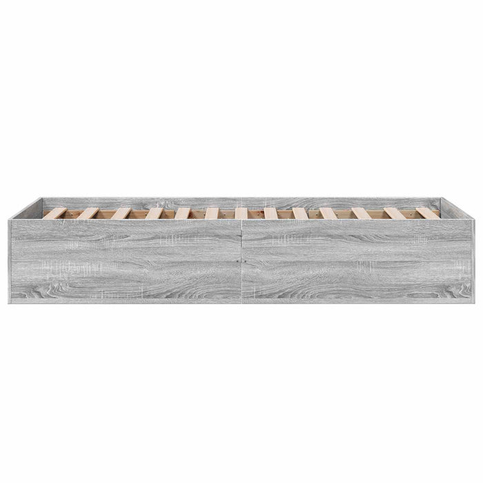 Cadru de pat la sol Sonoma gri 80 x 200 cm Lemn prelucrat WALTI