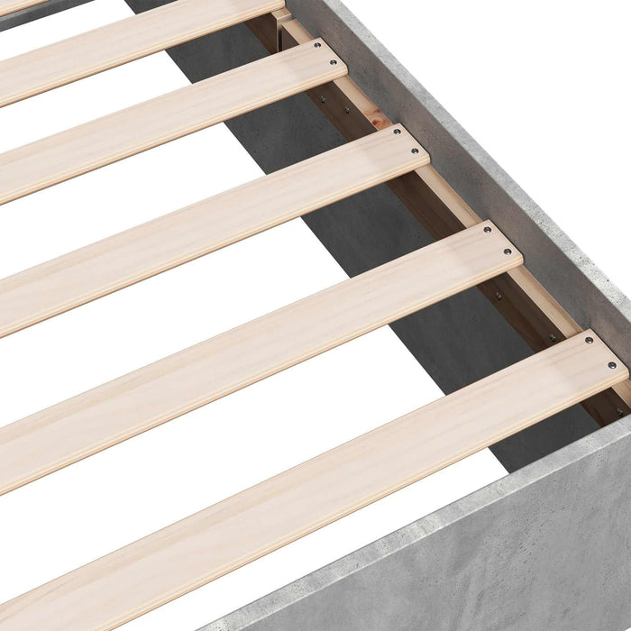 Cadru de pat la sol Gri Beton 80 x 200 cm Lemn prelucrat WALTI