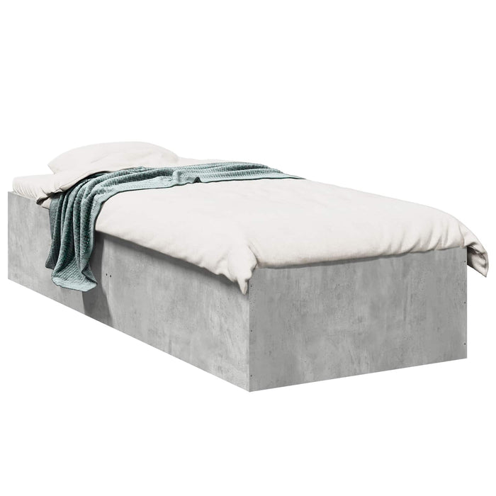 Cadru de pat la sol Gri Beton 80 x 200 cm Lemn prelucrat WALTI