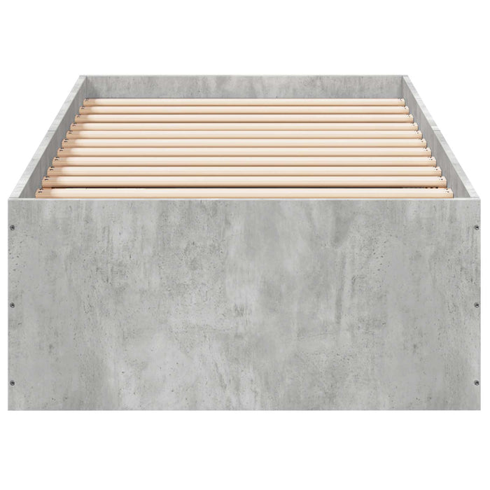 Cadru de pat la sol Gri Beton 80 x 200 cm Lemn prelucrat WALTI