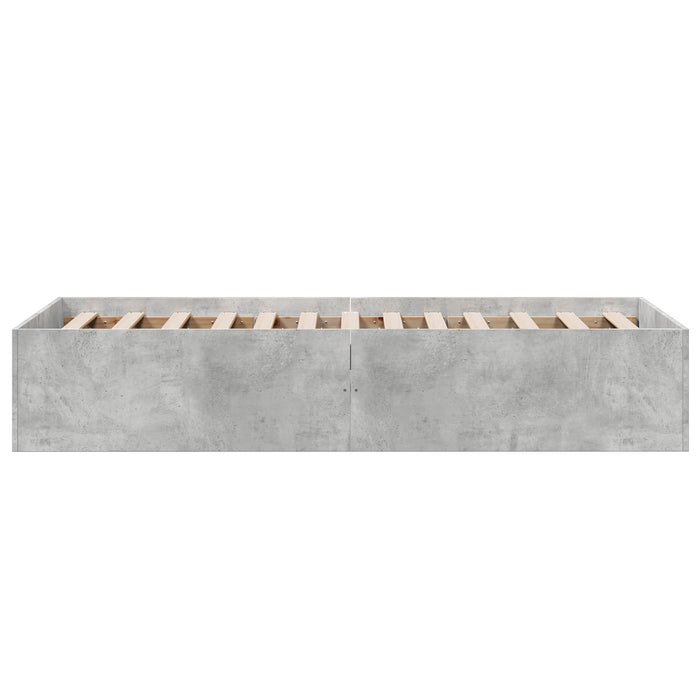 Cadru de pat la sol Gri Beton 80 x 200 cm Lemn prelucrat WALTI