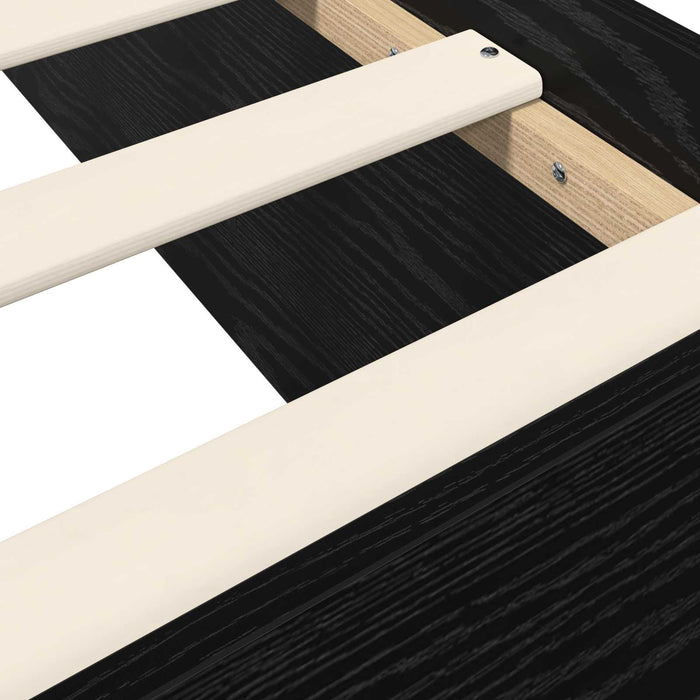 Cadru de pat la sol Stejar Negru 80 x 200 cm Lemn prelucrat WALTI