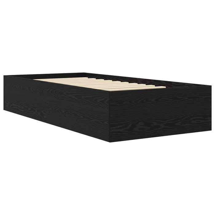 Cadru de pat la sol Stejar Negru 80 x 200 cm Lemn prelucrat WALTI