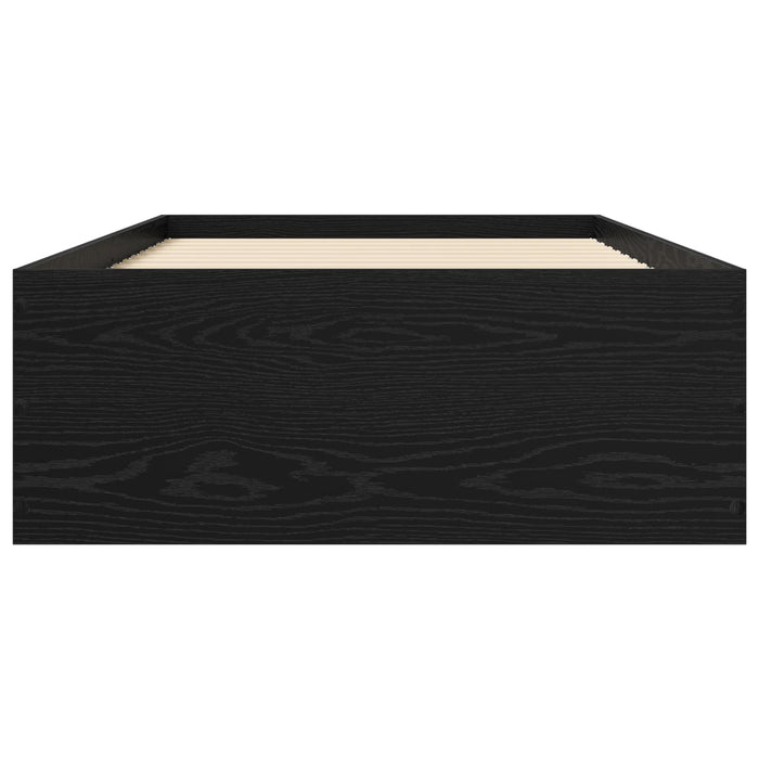 Cadru de pat la sol Stejar Negru 80 x 200 cm Lemn prelucrat WALTI
