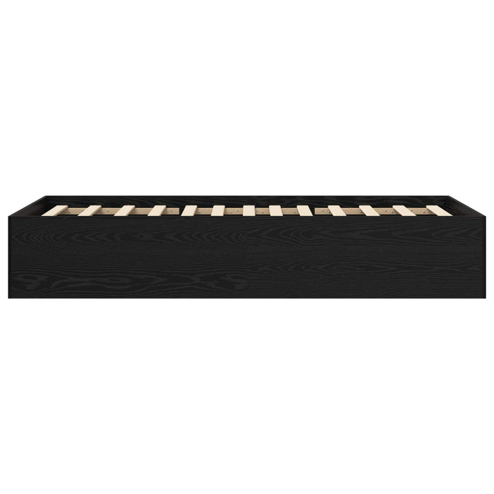 Cadru de pat la sol Stejar Negru 80 x 200 cm Lemn prelucrat WALTI
