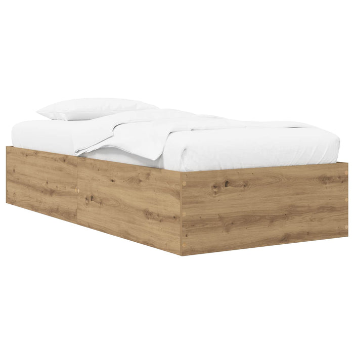 Cadru de pat la sol Stejar artizanal 80 x 200 cm Lemn prelucrat WALTI