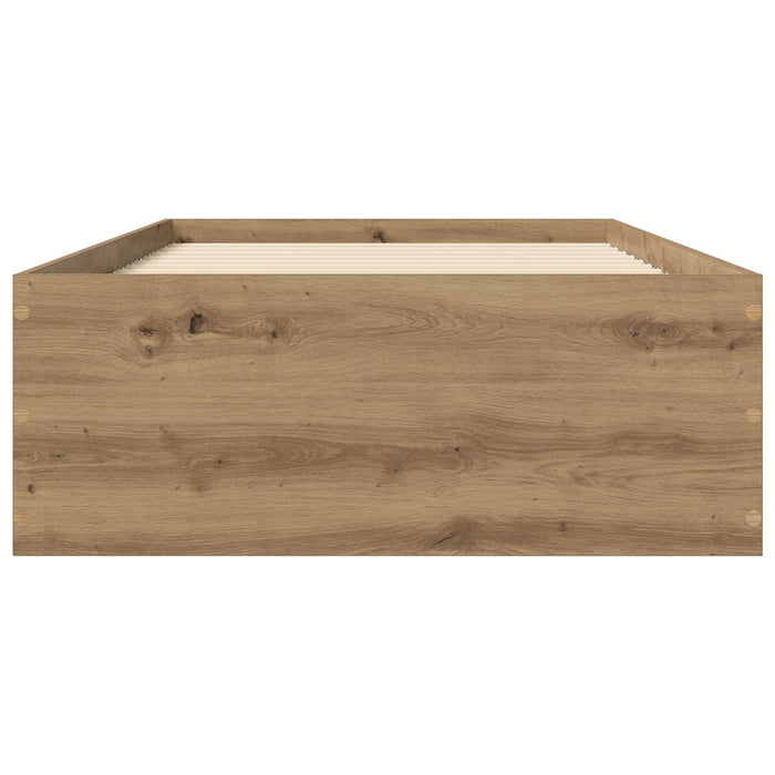 Cadru de pat la sol Stejar artizanal 80 x 200 cm Lemn prelucrat WALTI