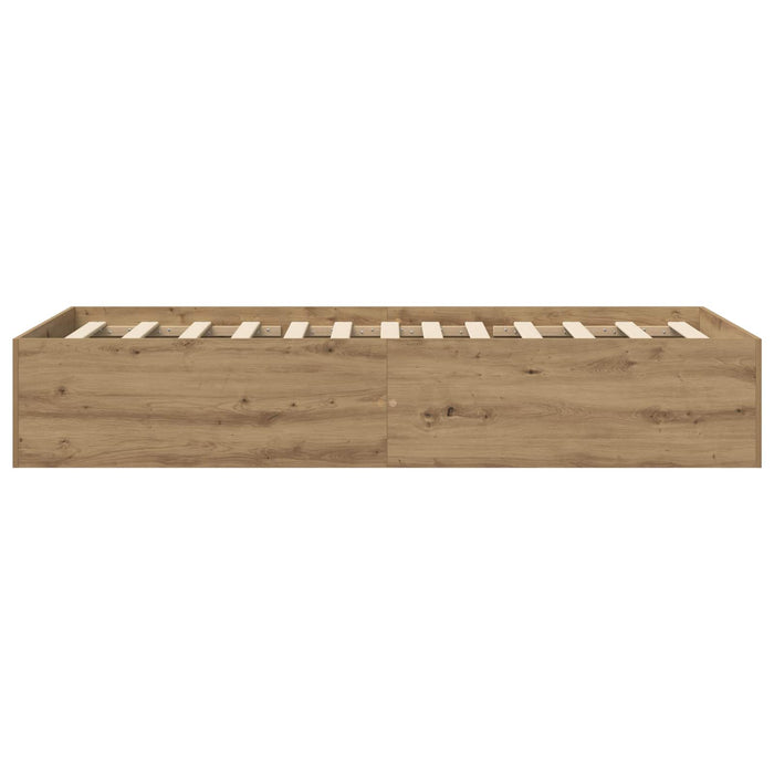 Cadru de pat la sol Stejar artizanal 80 x 200 cm Lemn prelucrat WALTI