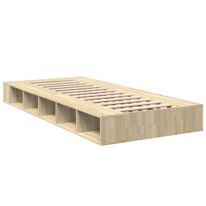 Cadru de pat cu depozitare cu raft Stejar Sonoma 80 x 200 cm WALTI