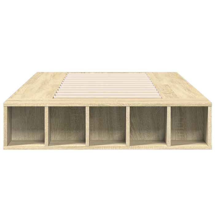 Cadru de pat cu depozitare cu raft Stejar Sonoma 80 x 200 cm WALTI
