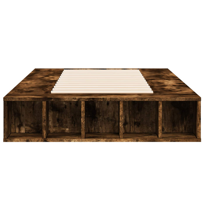 Cadru de pat cu depozitare cu raft Stejar fumuriu 80 x 200 cm WALTI