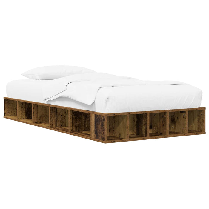 Cadru de pat cu depozitare cu raft Lemn vechi 80 x 200 cm WALTI