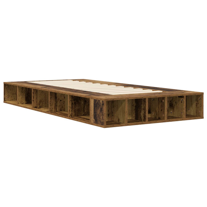 Cadru de pat cu depozitare cu raft Lemn vechi 80 x 200 cm WALTI