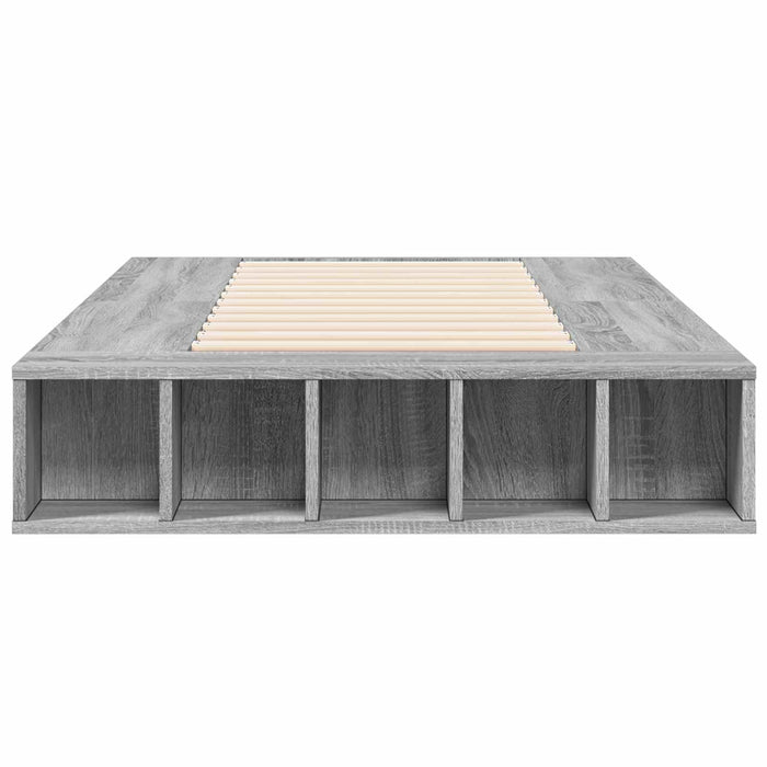 Cadru de pat cu depozitare cu raft Sonoma gri 80 x 200 cm WALTI