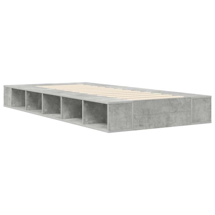 Cadru de pat cu depozitare Gri Beton 80 x 200 cm Lemn prelucrat WALTI