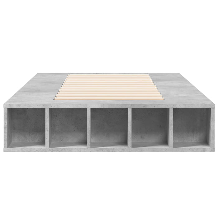 Cadru de pat cu depozitare Gri Beton 80 x 200 cm Lemn prelucrat WALTI