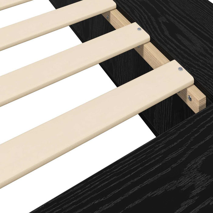 Cadru de pat cu depozitare cu raft Stejar Negru 80 x 200 cm WALTI