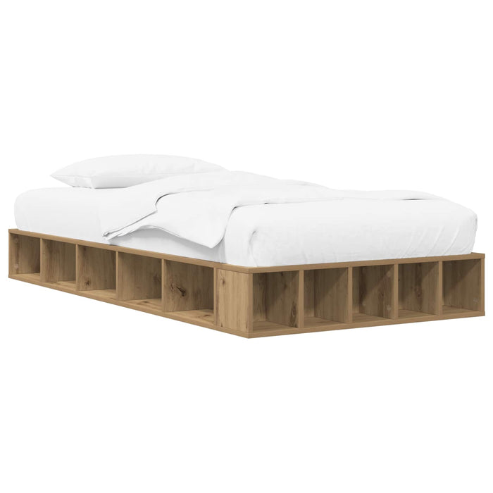 Cadru de pat cu depozitare cu raft Stejar artizanal 80 x 200 cm WALTI