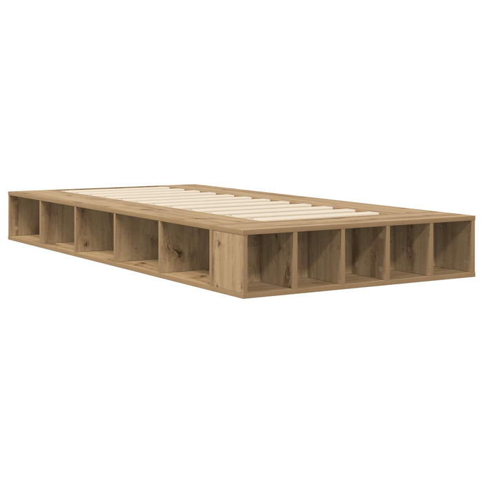 Cadru de pat cu depozitare cu raft Stejar artizanal 80 x 200 cm WALTI