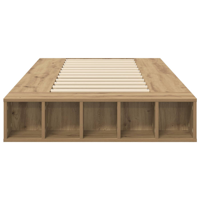 Cadru de pat cu depozitare cu raft Stejar artizanal 80 x 200 cm WALTI