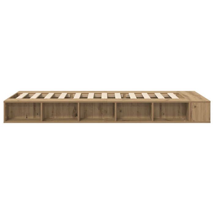 Cadru de pat cu depozitare cu raft Stejar artizanal 80 x 200 cm WALTI