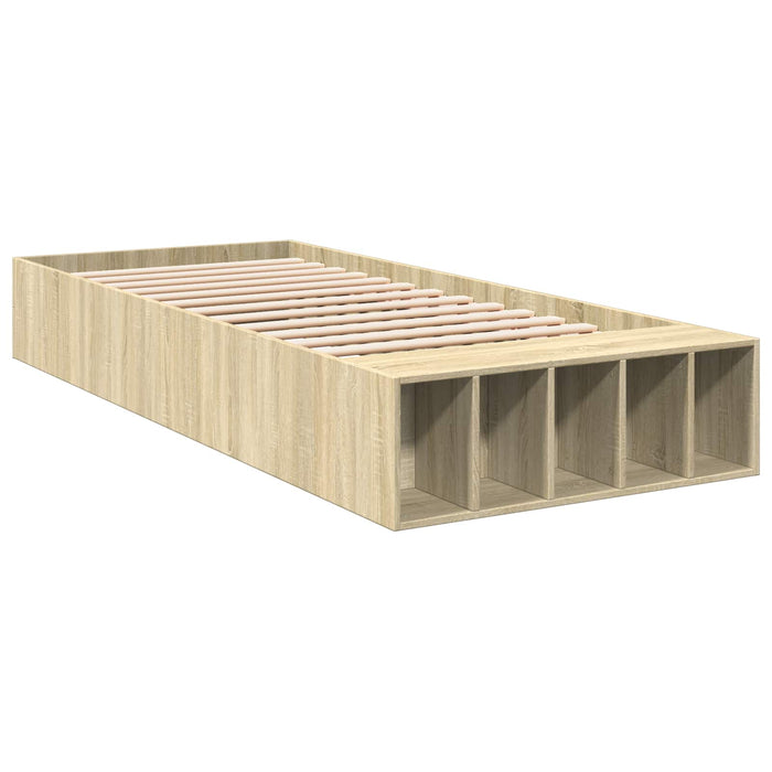 Cadru de pat cu depozitare cu raft Stejar Sonoma 80 x 200 cm WALTI