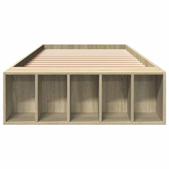 Cadru de pat cu depozitare cu raft Stejar Sonoma 80 x 200 cm WALTI