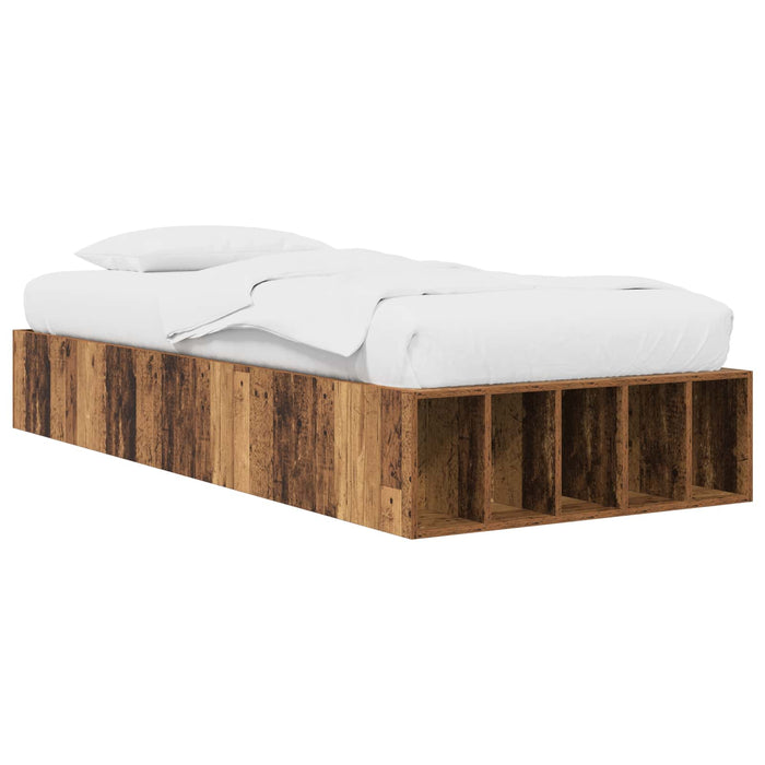 Cadru de pat cu depozitare cu raft Lemn vechi 80 x 200 cm WALTI