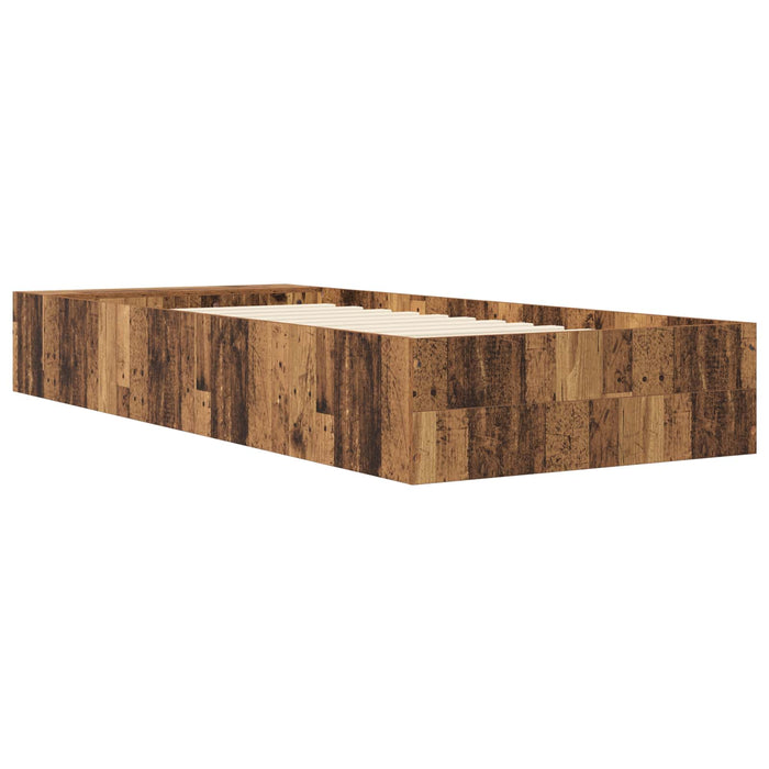 Cadru de pat cu depozitare cu raft Lemn vechi 80 x 200 cm WALTI