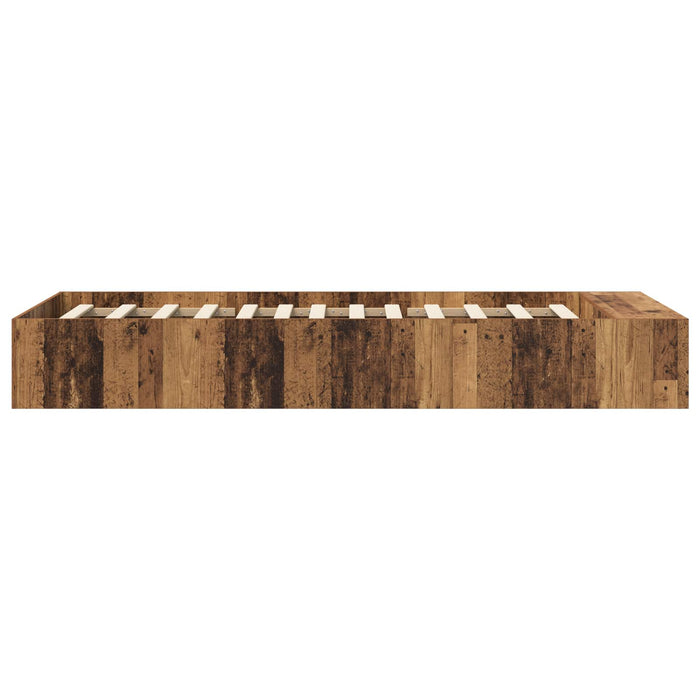 Cadru de pat cu depozitare cu raft Lemn vechi 80 x 200 cm WALTI