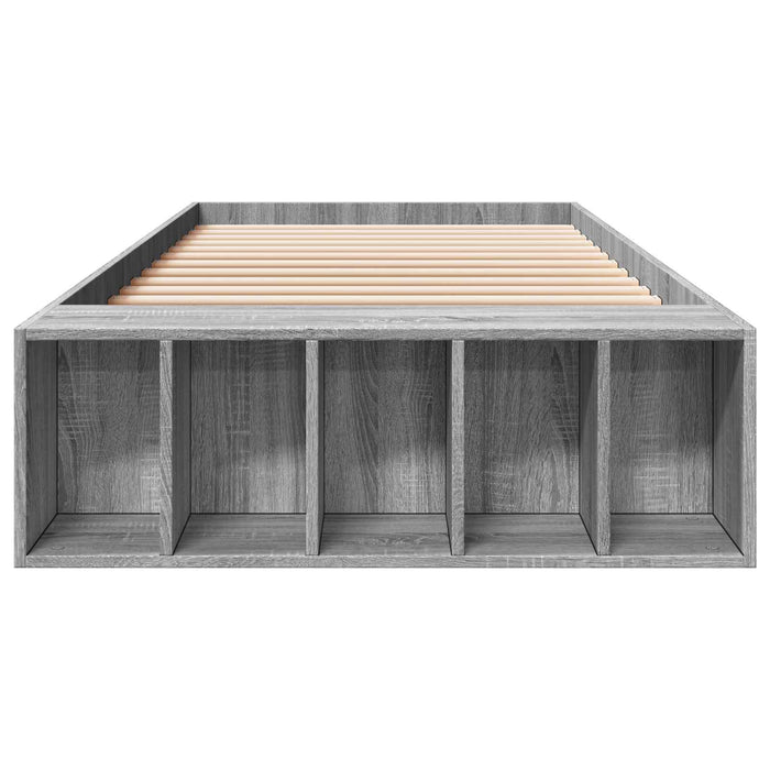 Cadru de pat cu depozitare cu raft Sonoma gri 80 x 200 cm WALTI